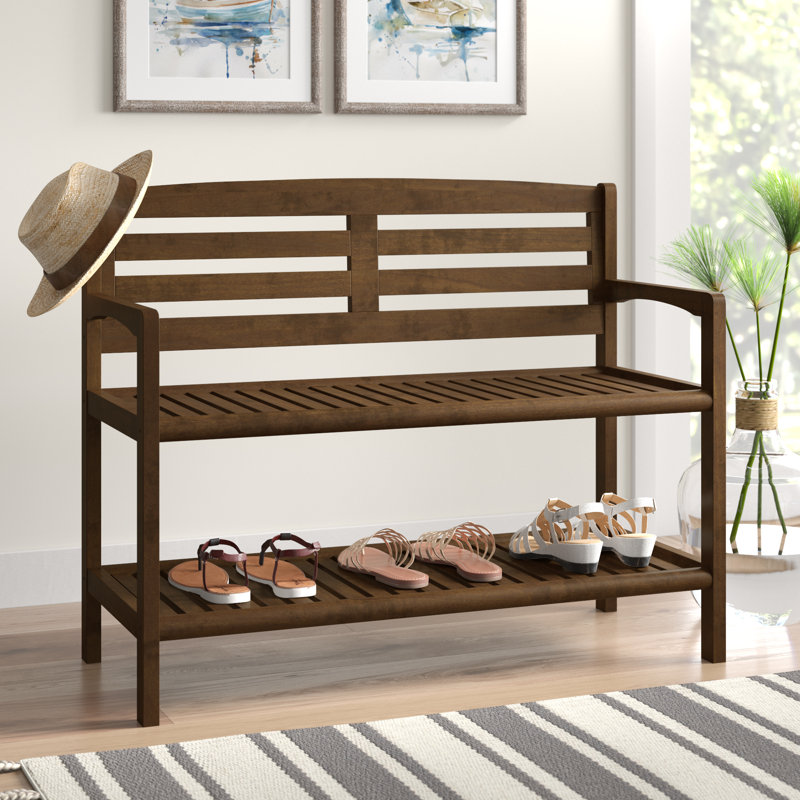 Breakwater Bay Hales Solid Wood Shelves Storage Bench & Reviews Wayfair